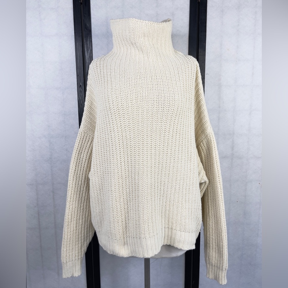 Free People Cream Cowl Neck Sweater